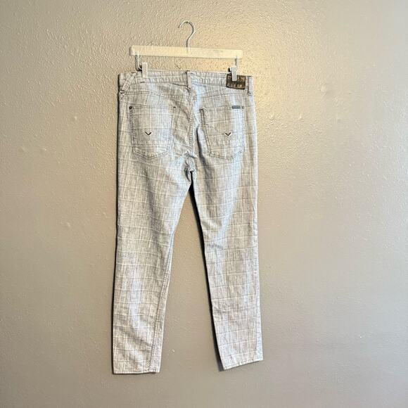Hudson Plaid Sartor Slouchy Skinny Jeans Size 36 - Picture 2 of 7